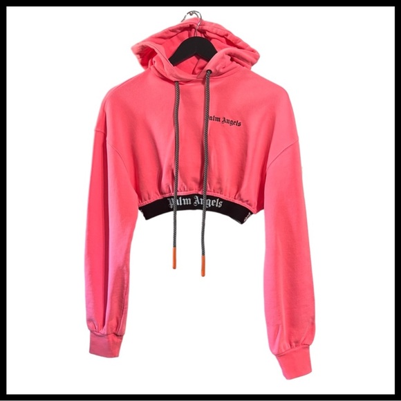 PALM ANGELS Basic Cropped Hoodie - Picture 1 of 12